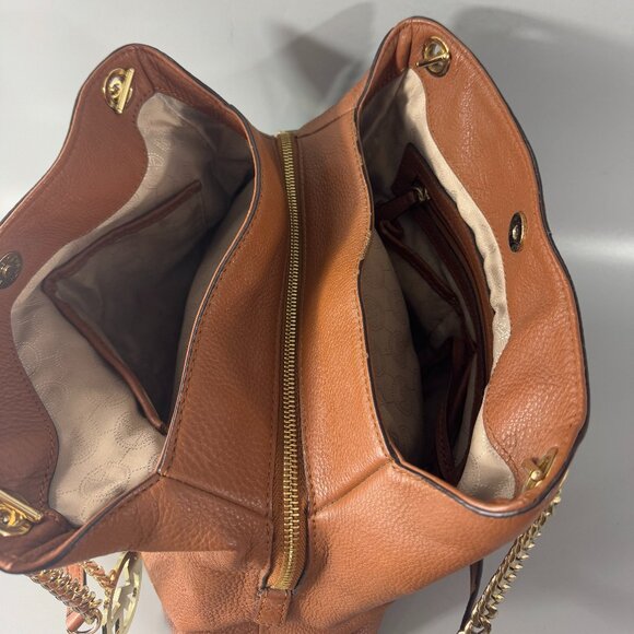 MICHAEL MICHAEL KORS JET SET LARGE CHAIN LEATHER SHOULDER TOTE BAG - Picture 8 of 14